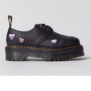 Dr. Martens 1461 Quad Hearts Oxford Loafer Platform Size 8 Women's